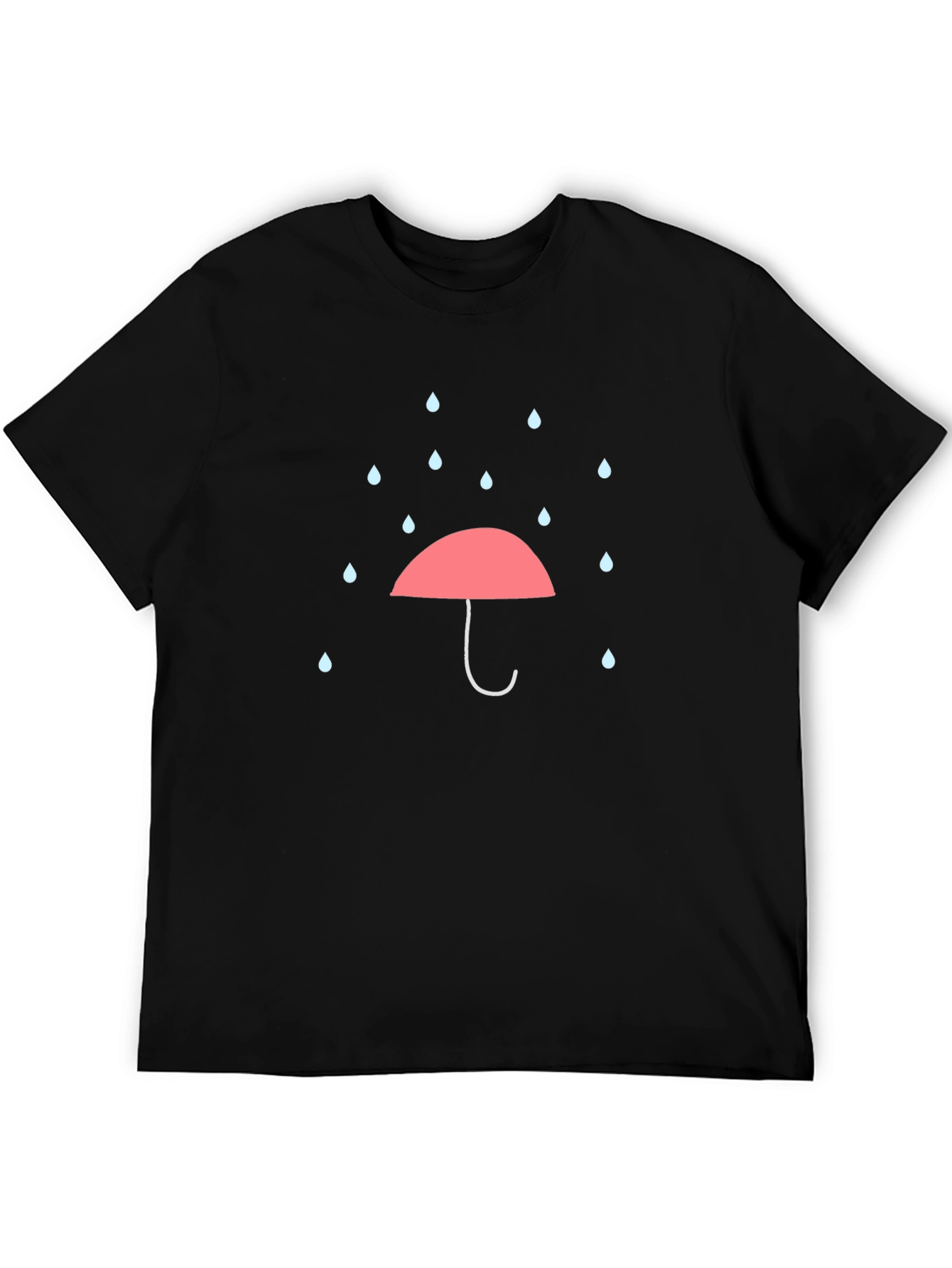Rainy Day Umbrella Graphic Tee - Black
