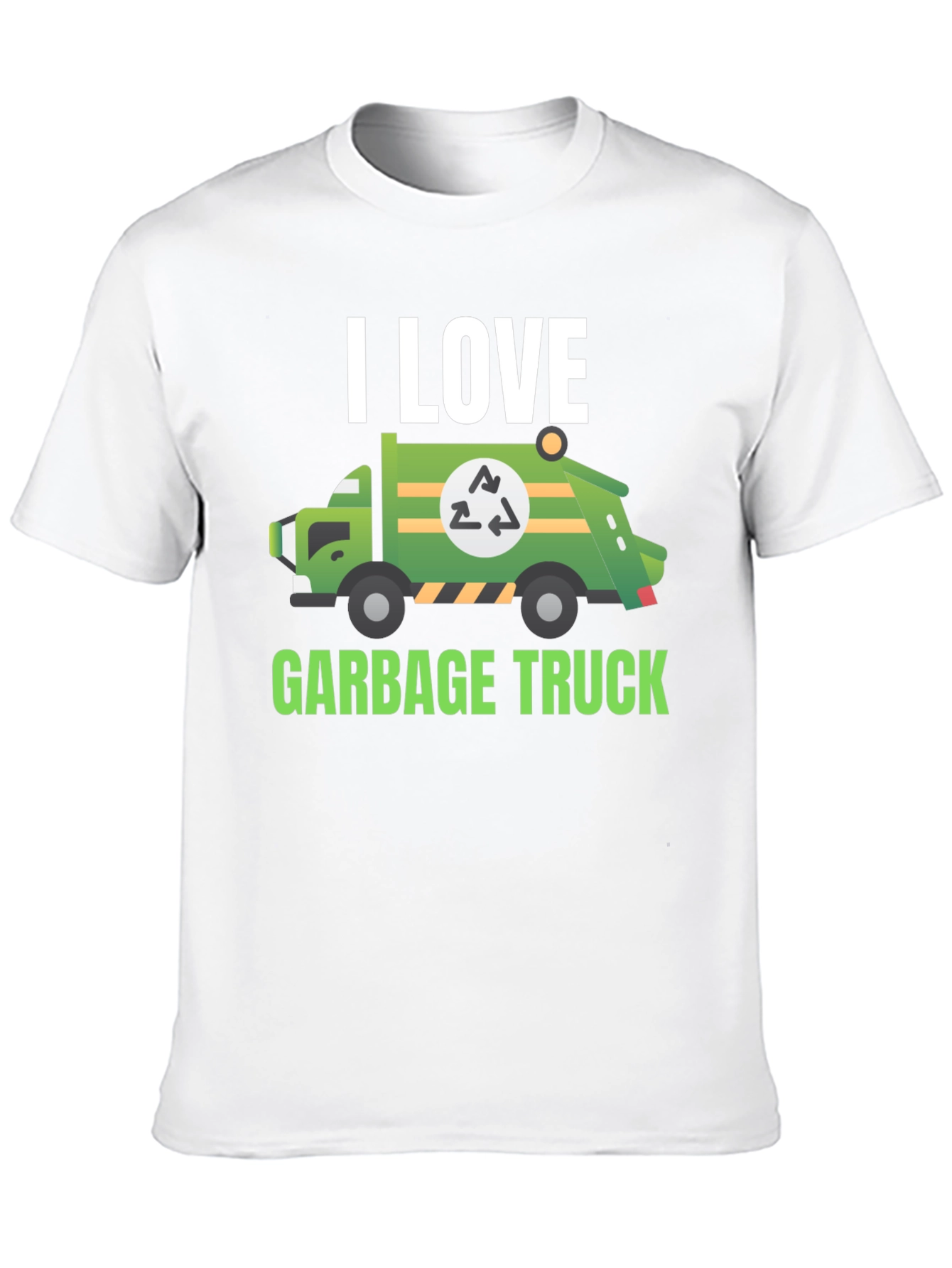 I Love Garbage Truck T-Shirt - Black Cotton Tee