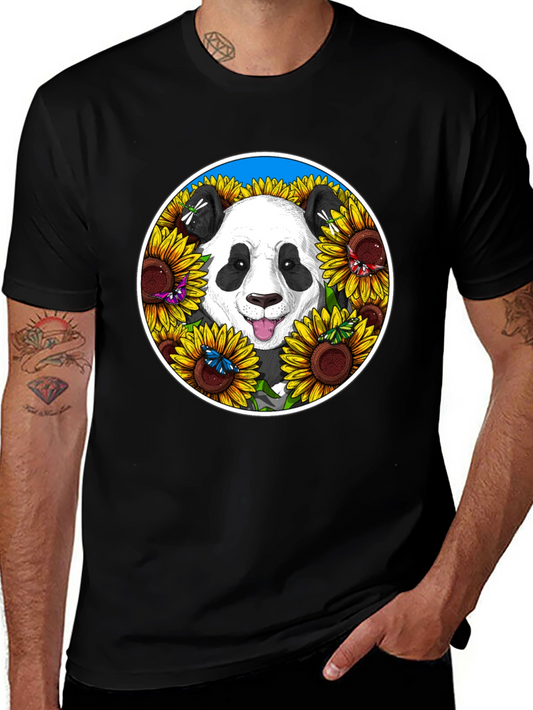 Panda Sunflower Graphic Tee