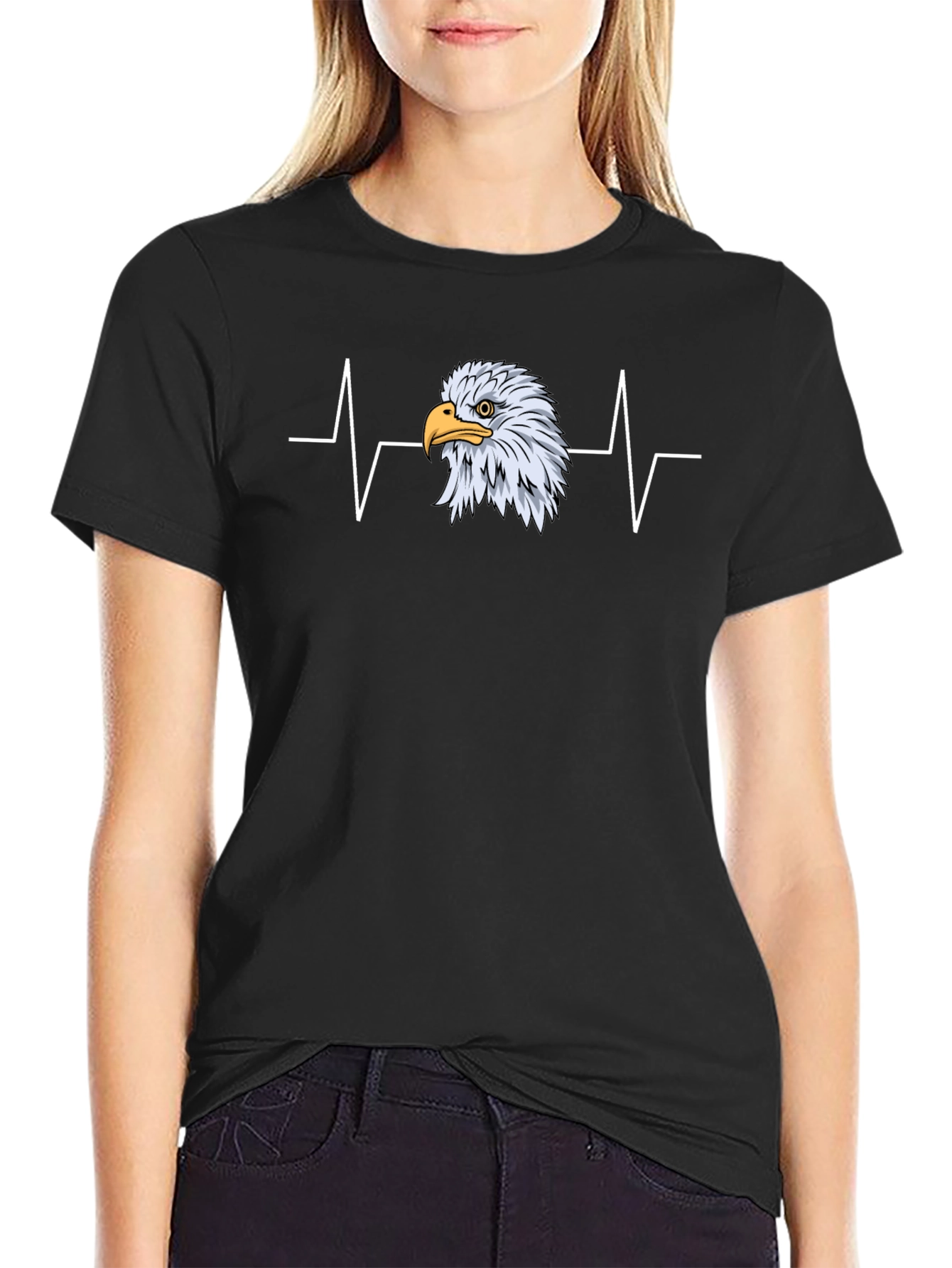 Eagle Heartbeat Graphic Tee - Black