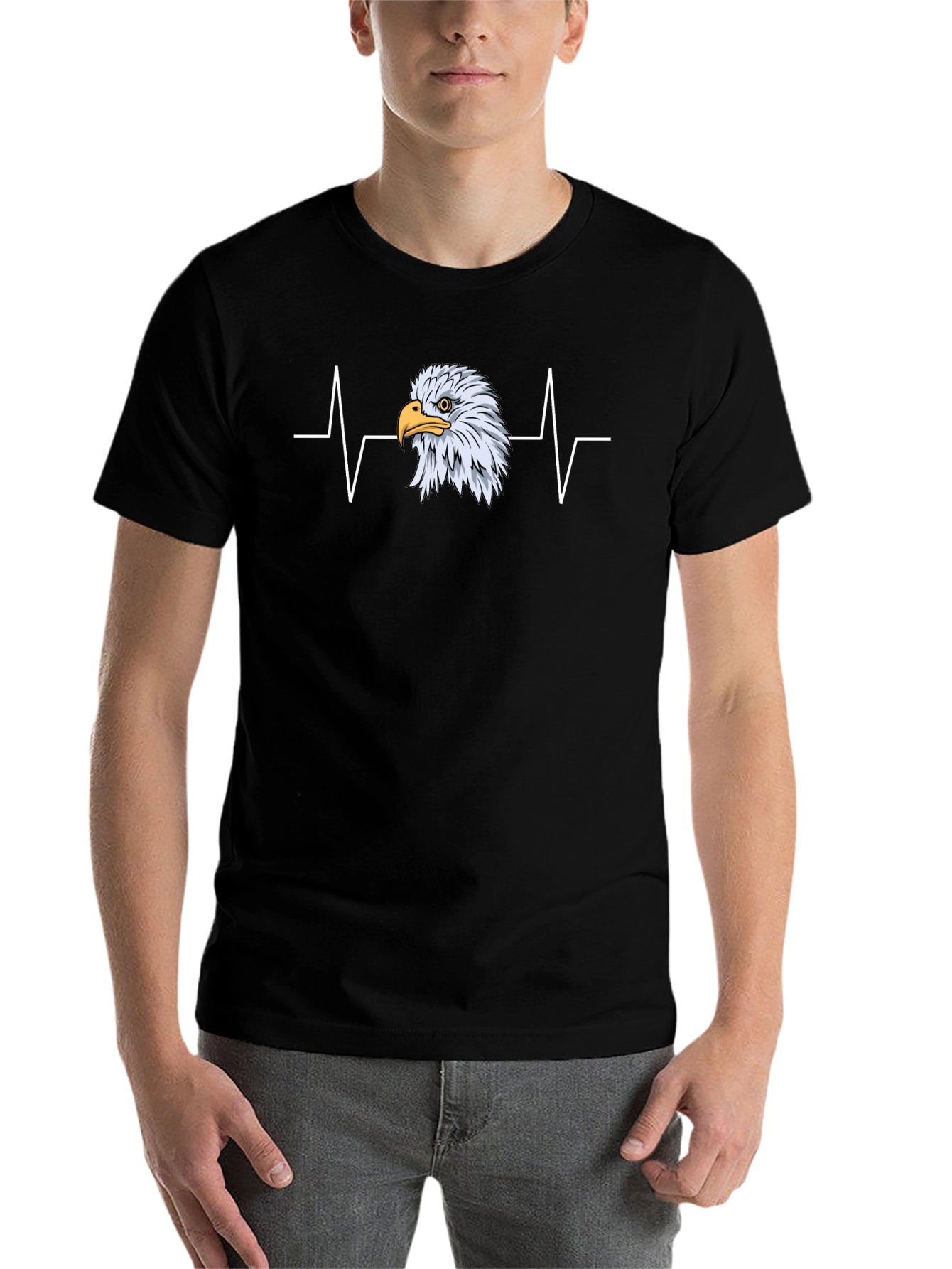 Eagle Heartbeat Graphic Tee - Black