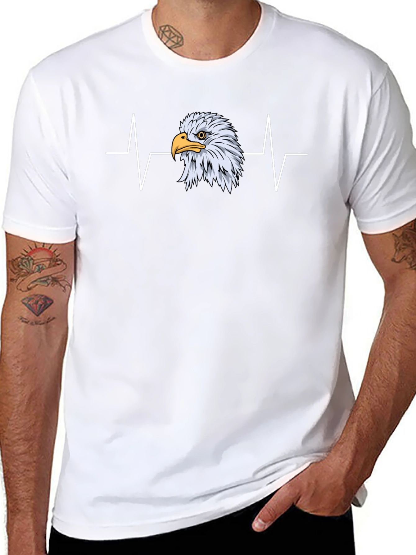 Eagle Heartbeat Graphic Tee - Black