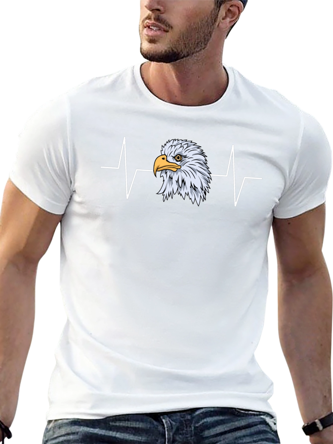 Eagle Heartbeat Graphic Tee - Black