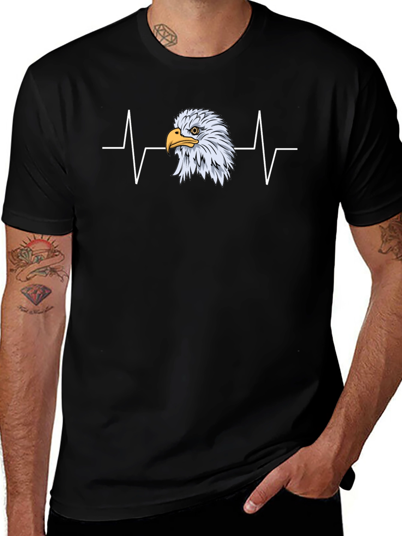 Eagle Heartbeat Graphic Tee - Black