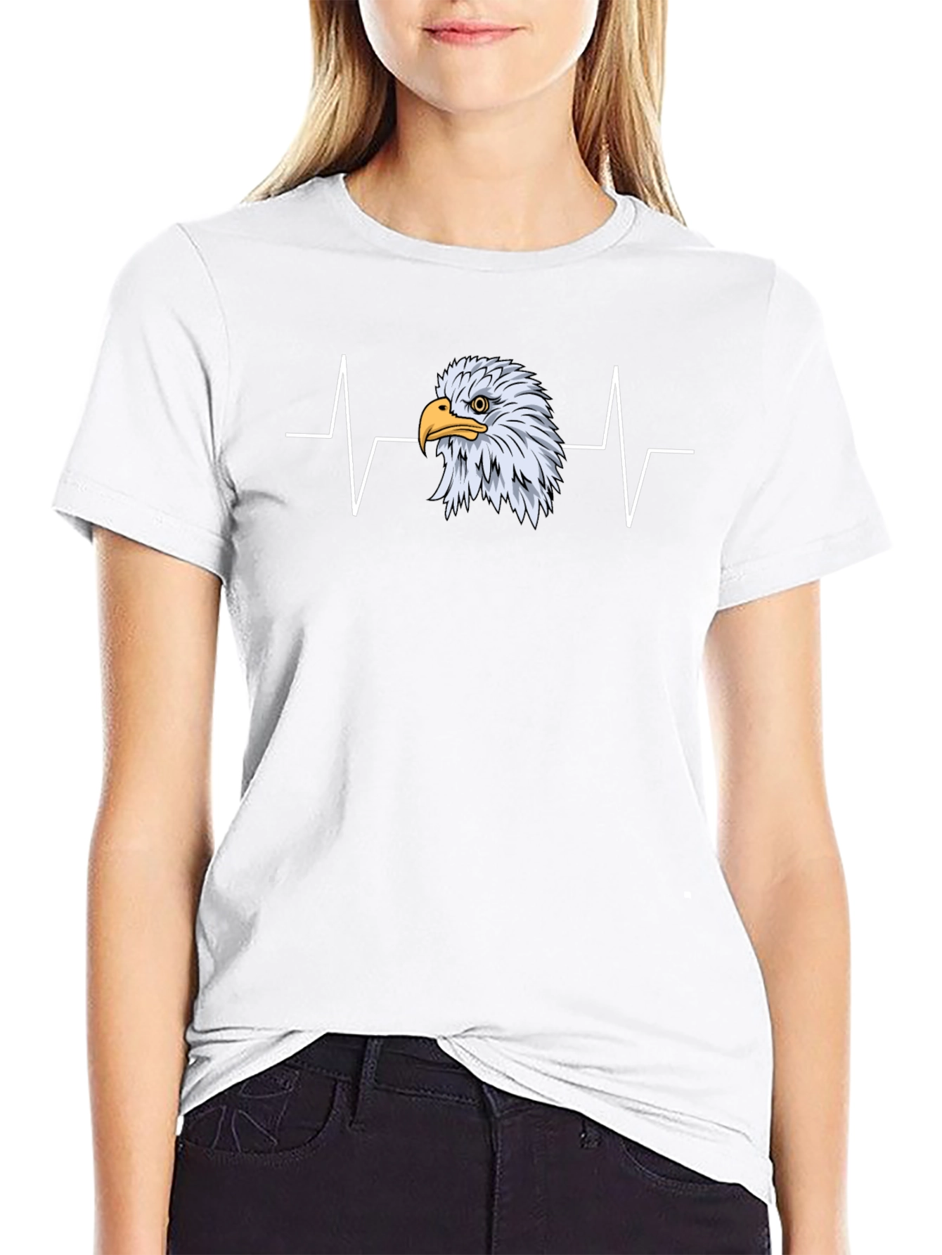Eagle Heartbeat Graphic Tee - Black