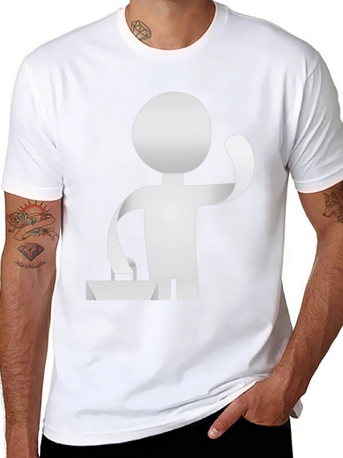 Stylish Black T-Shirt with Abstract Figure Graphic