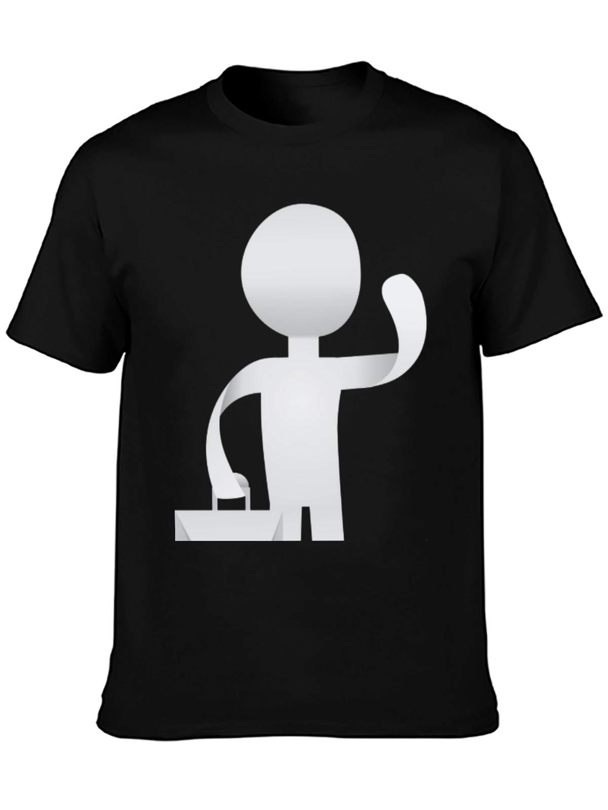 Stylish Black T-Shirt with Abstract Figure Graphic