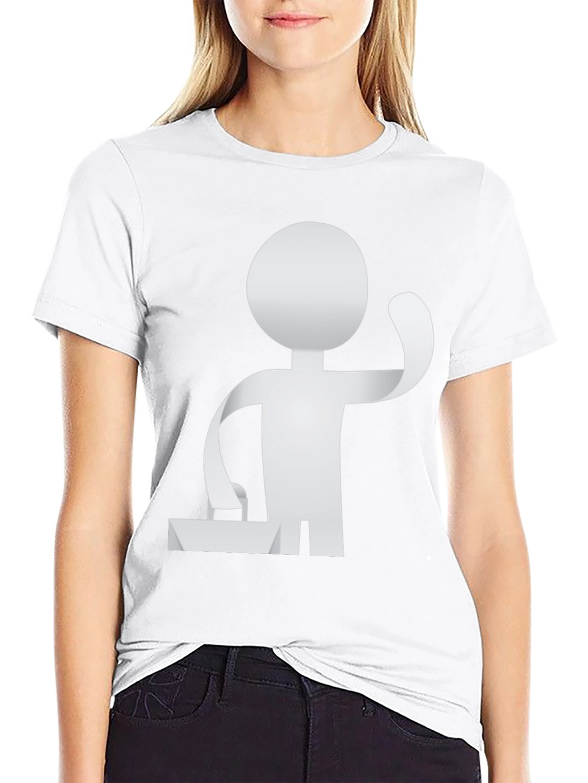Stylish Black T-Shirt with Abstract Figure Graphic