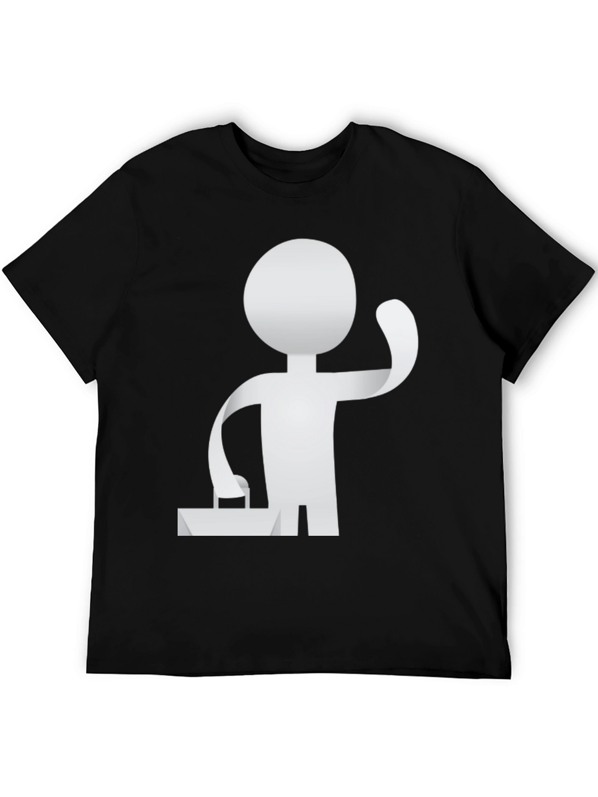 Stylish Black T-Shirt with Abstract Figure Graphic