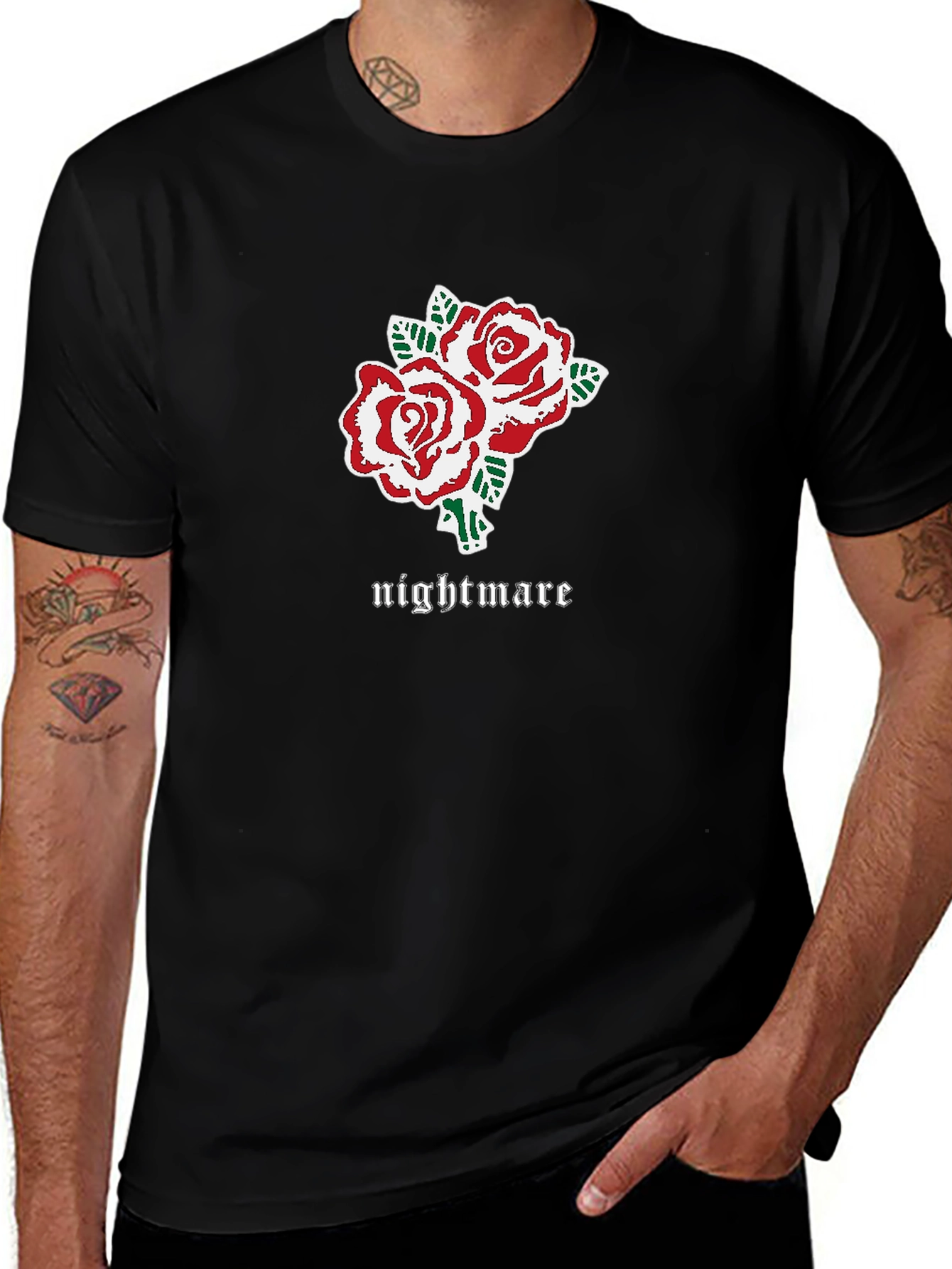 Nightmare Roses Graphic Tee - Black
