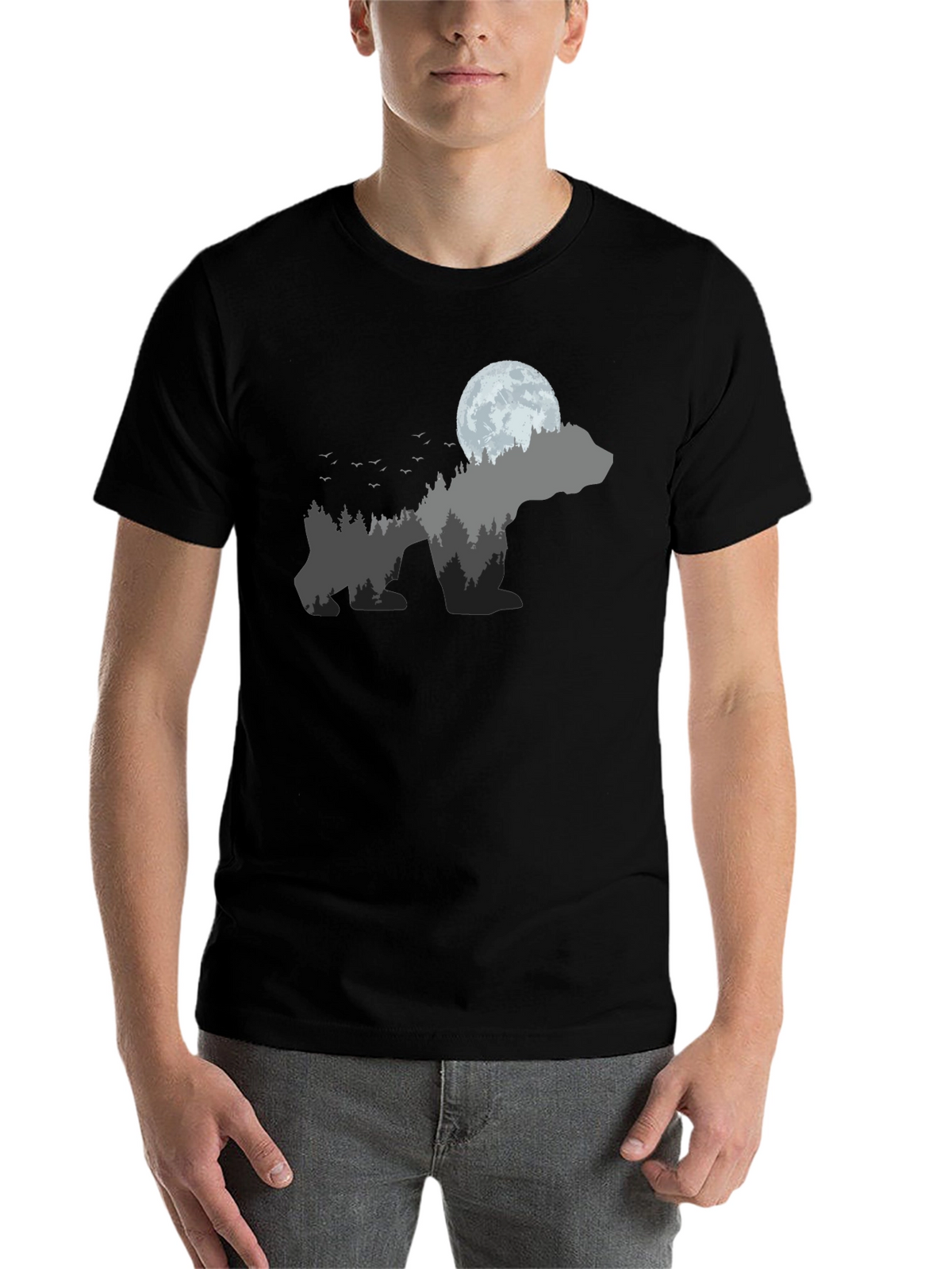 Nature Bear Black T-Shirt