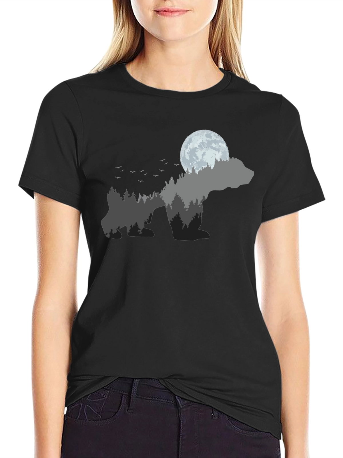 Nature Bear Black T-Shirt