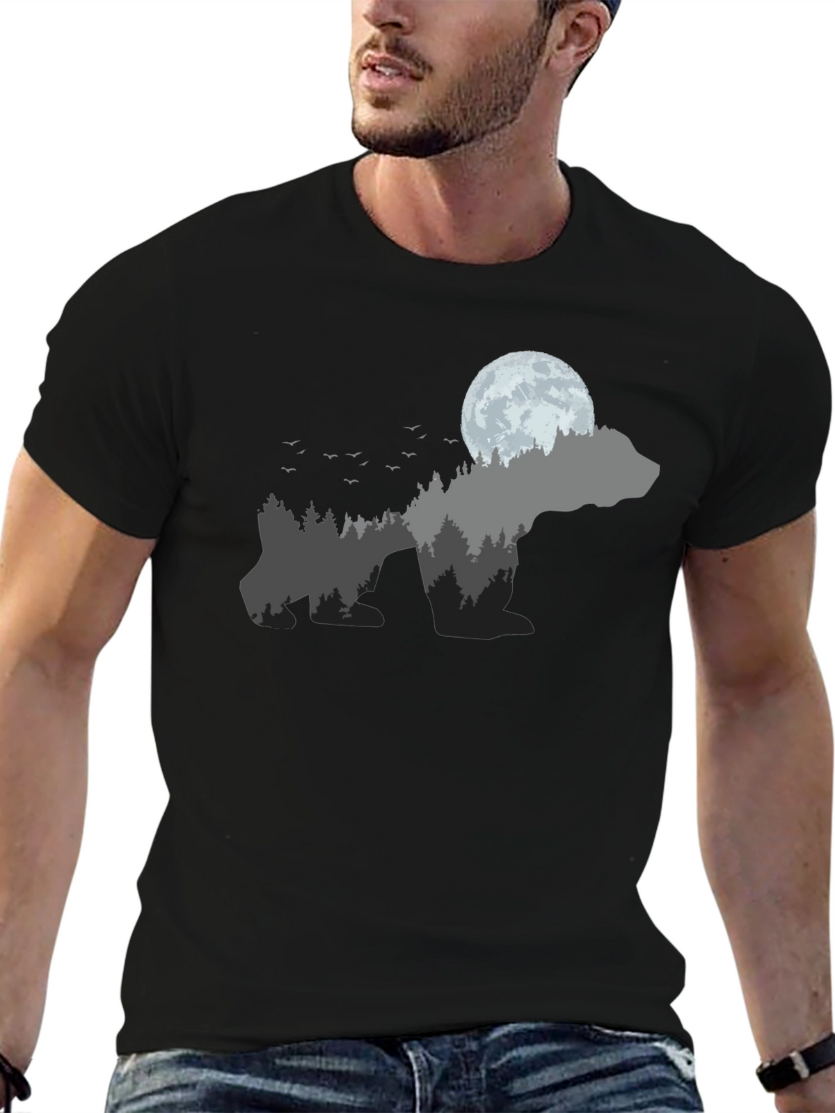 Nature Bear Black T-Shirt