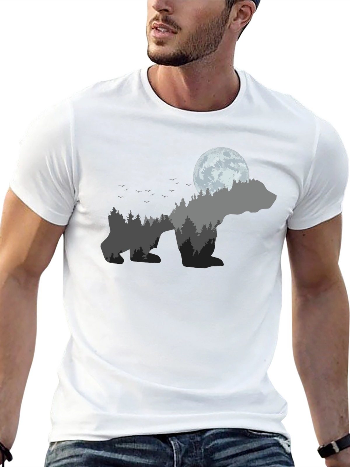 Nature Bear Black T-Shirt