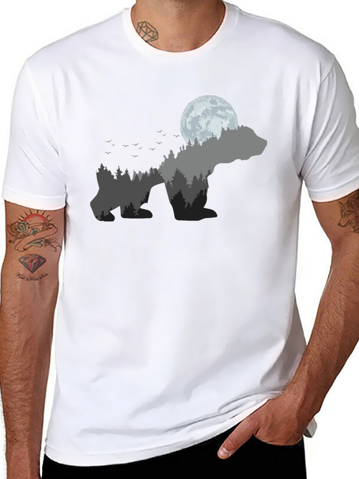 Nature Bear Black T-Shirt