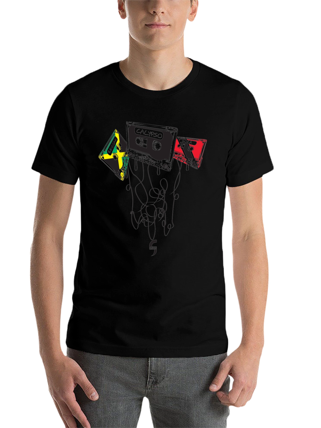 Reggae Music Cassette Tape Graphic Tee - Black