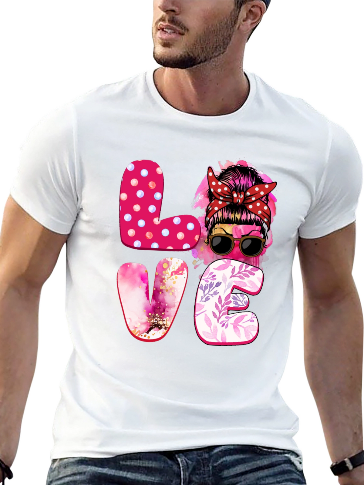 Love Messy Bun Graphic Tee - Stylish Womens T-Shirt