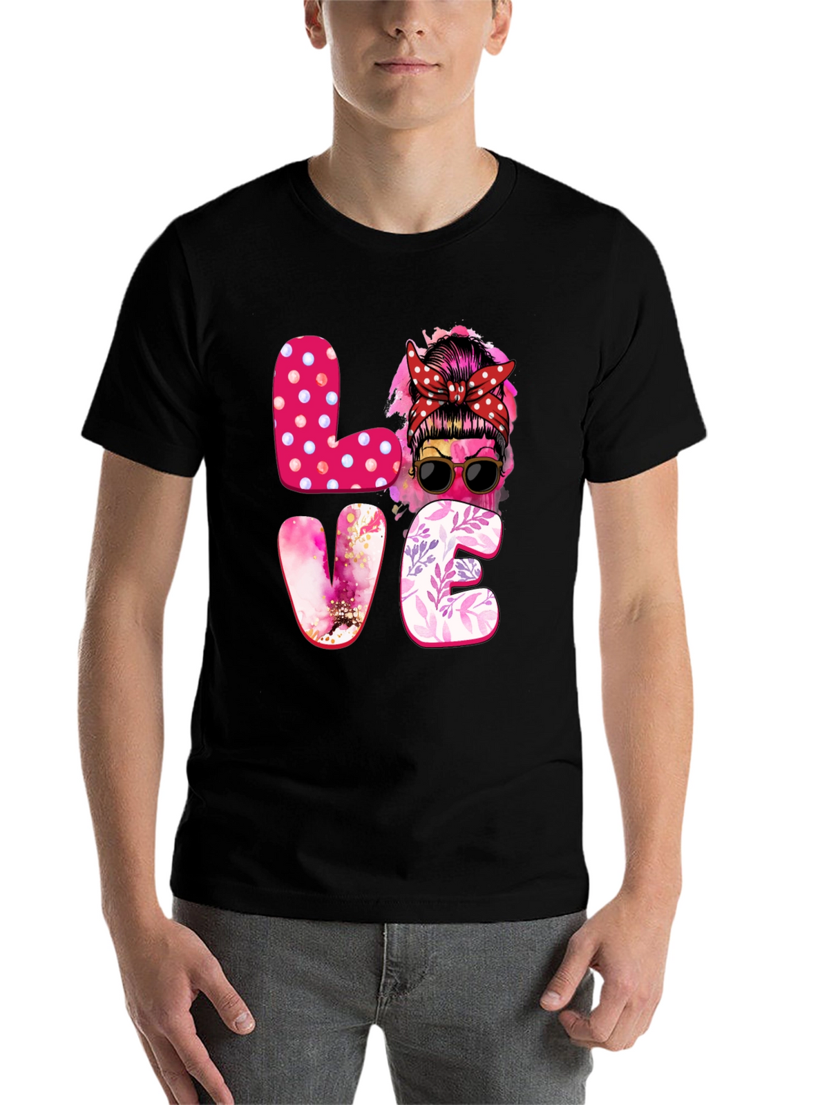 Love Messy Bun Graphic Tee - Stylish Womens T-Shirt