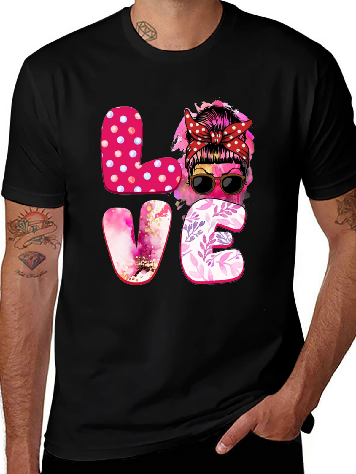 Love Messy Bun Graphic Tee - Stylish Womens T-Shirt