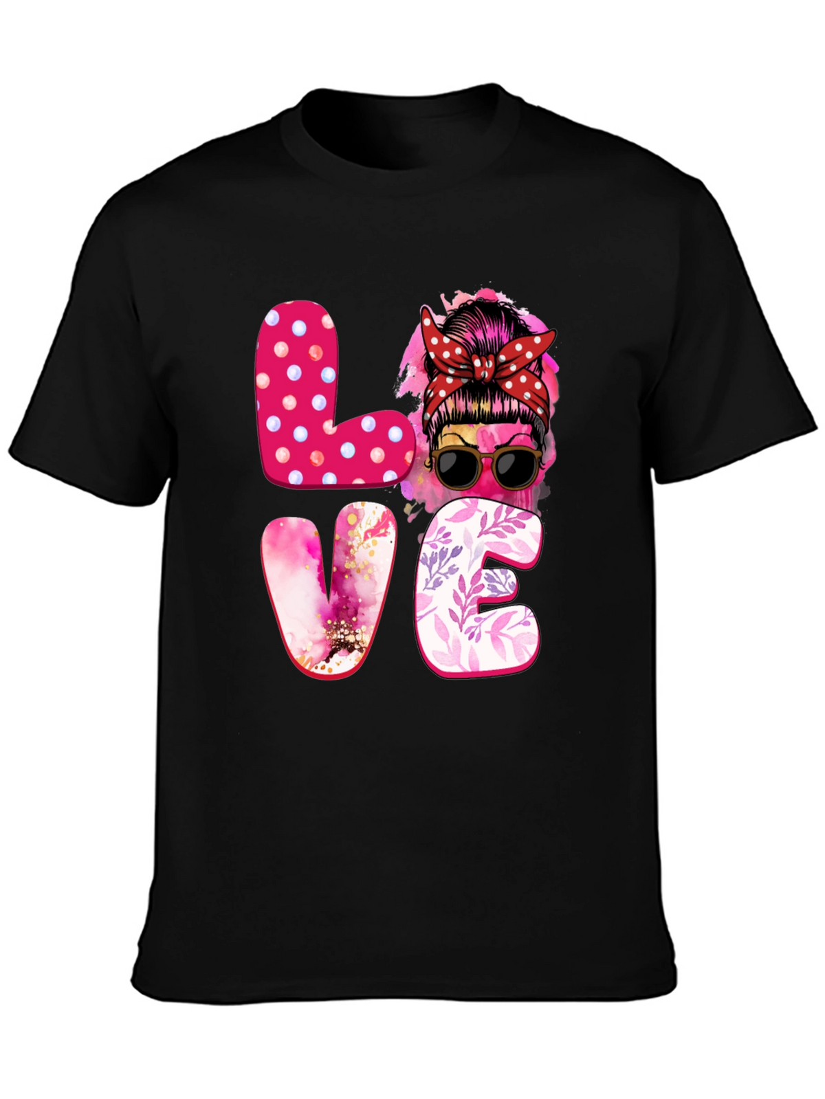 Love Messy Bun Graphic Tee - Stylish Womens T-Shirt