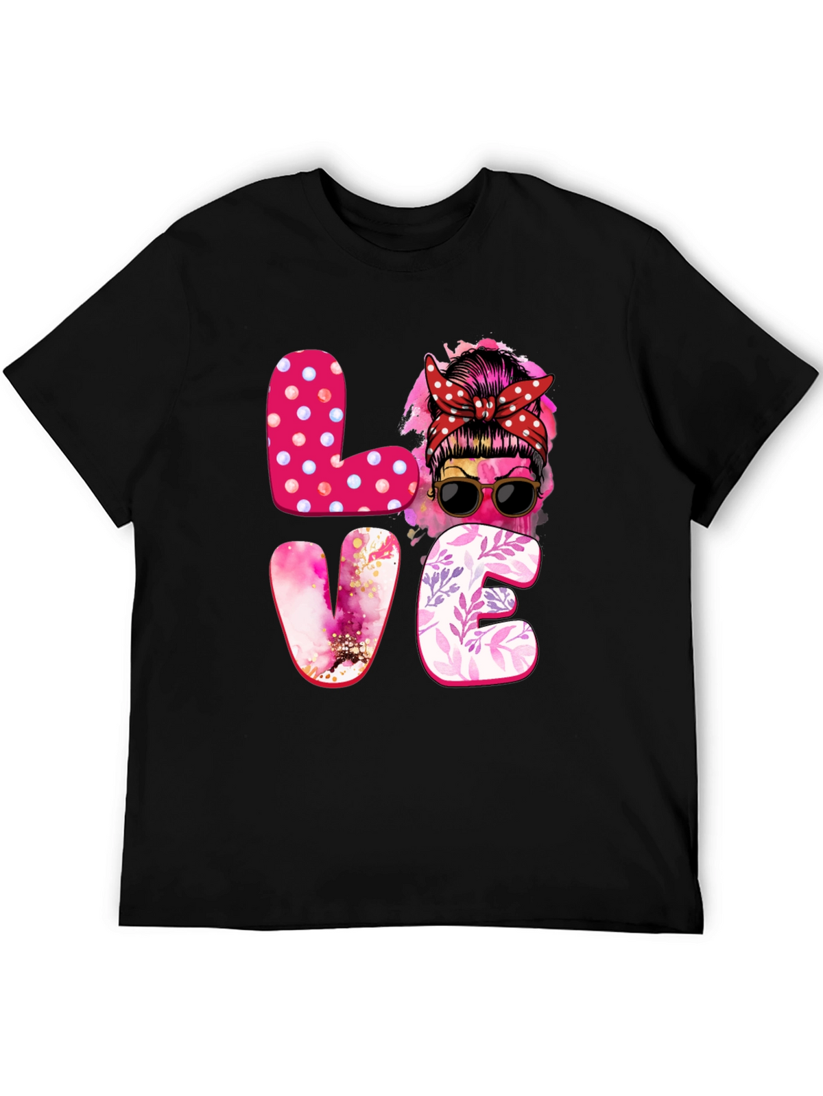Love Messy Bun Graphic Tee - Stylish Womens T-Shirt