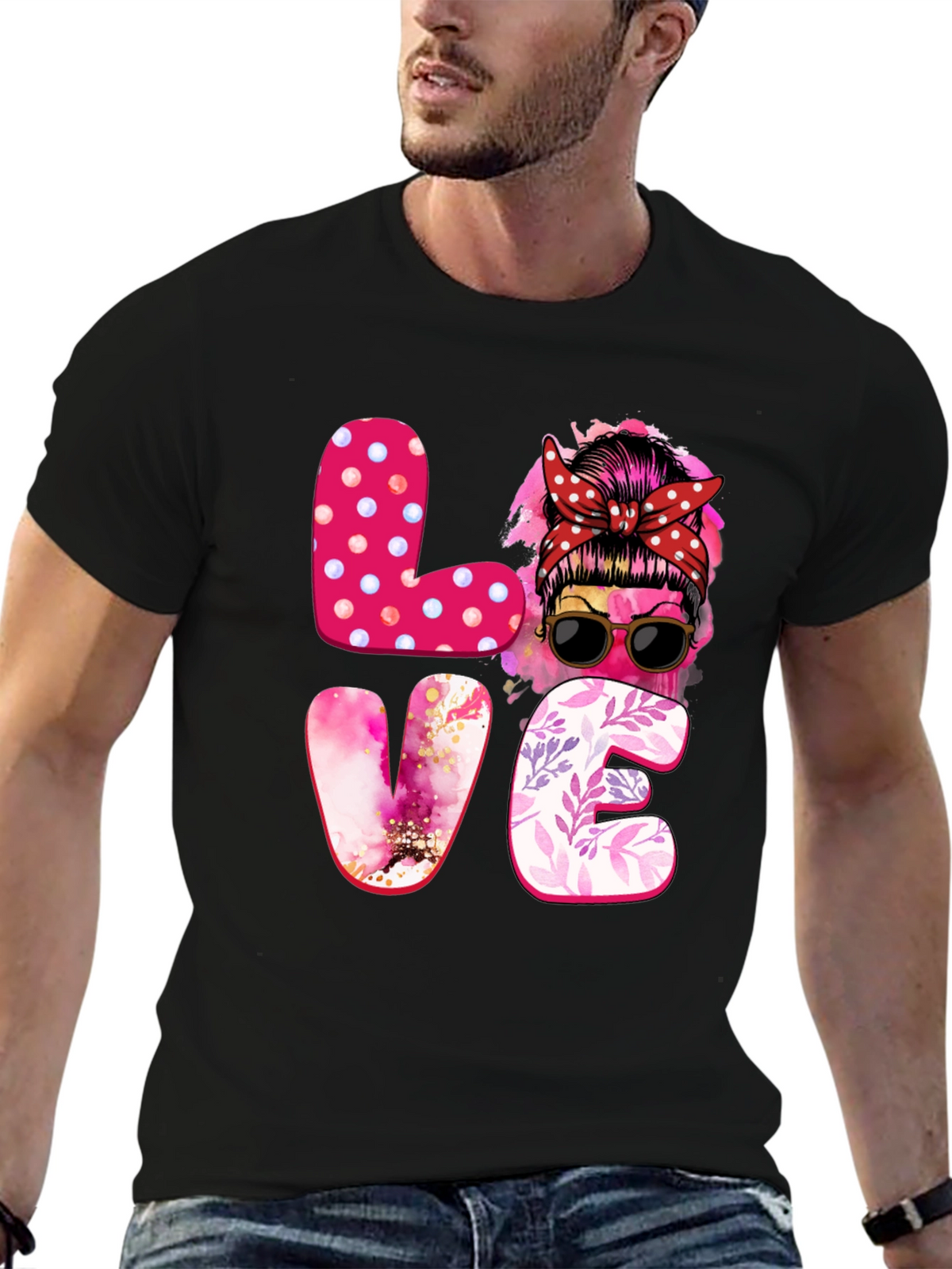 Love Messy Bun Graphic Tee - Stylish Womens T-Shirt