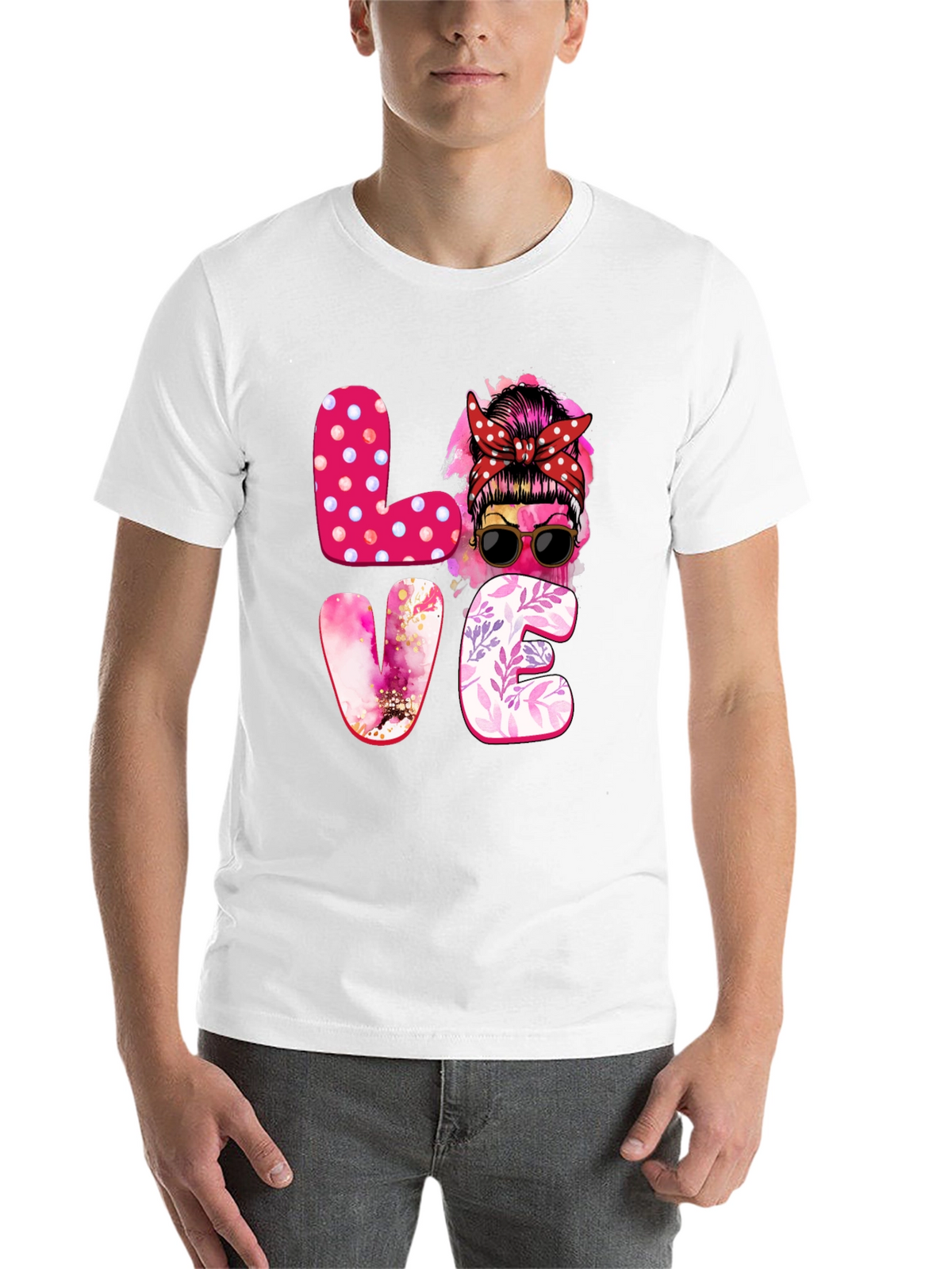 Love Messy Bun Graphic Tee - Stylish Womens T-Shirt