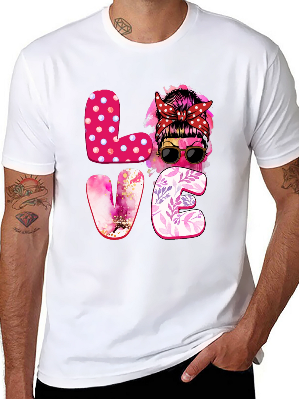 Love Messy Bun Graphic Tee - Stylish Womens T-Shirt