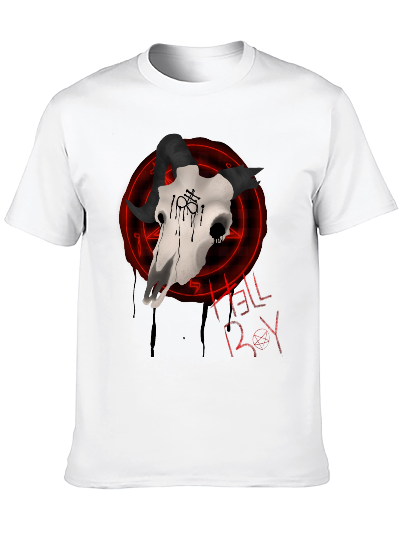 Hellboy Skull Graphic T-Shirt - Black