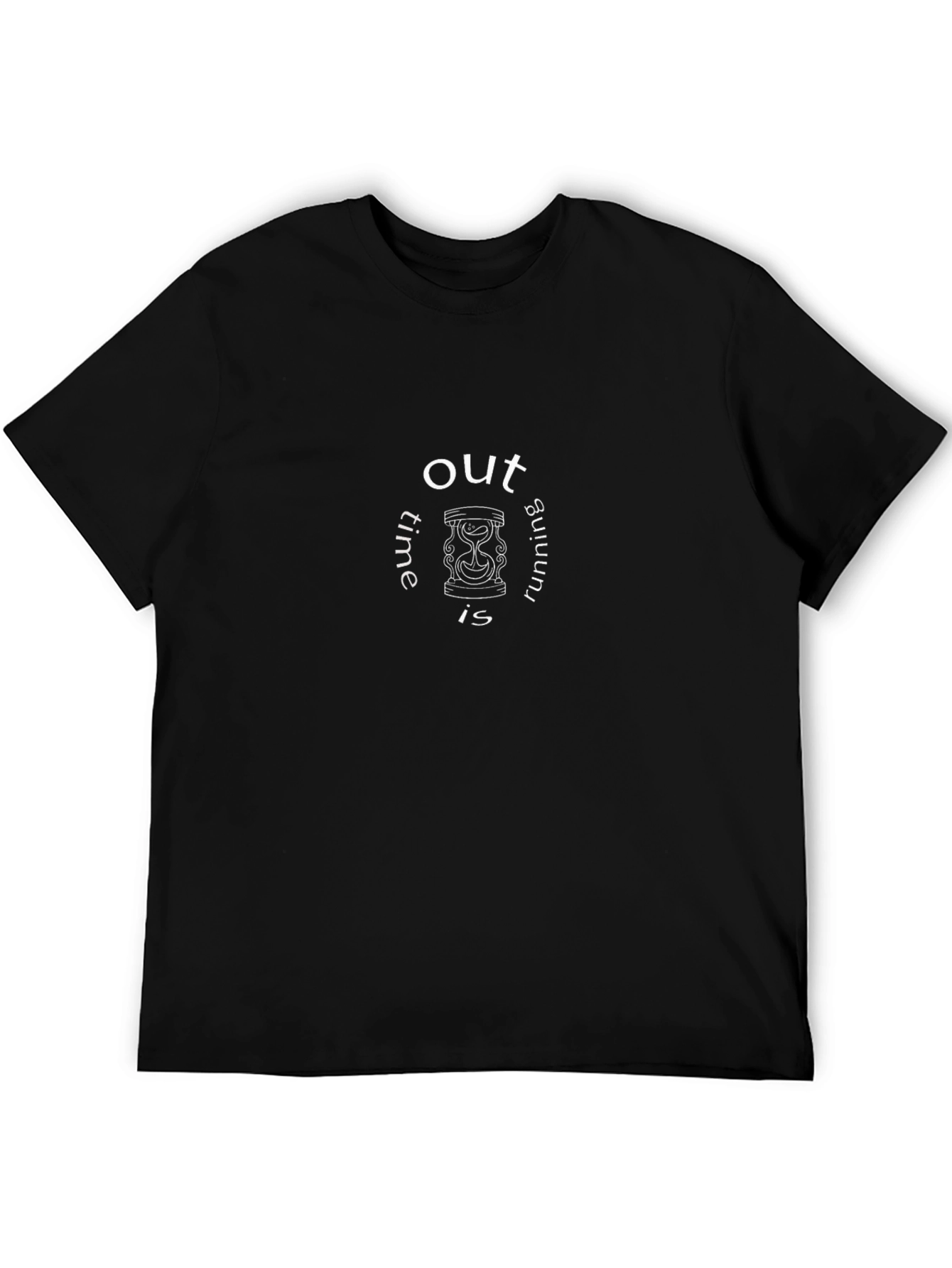 Times Running Out Graphic Tee - Black Cotton T-Shirt