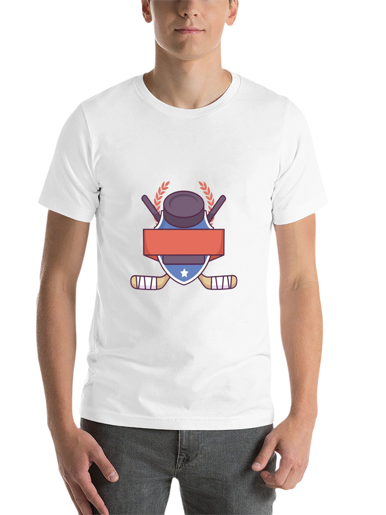 Hockey Puck & Sticks Graphic T-Shirt