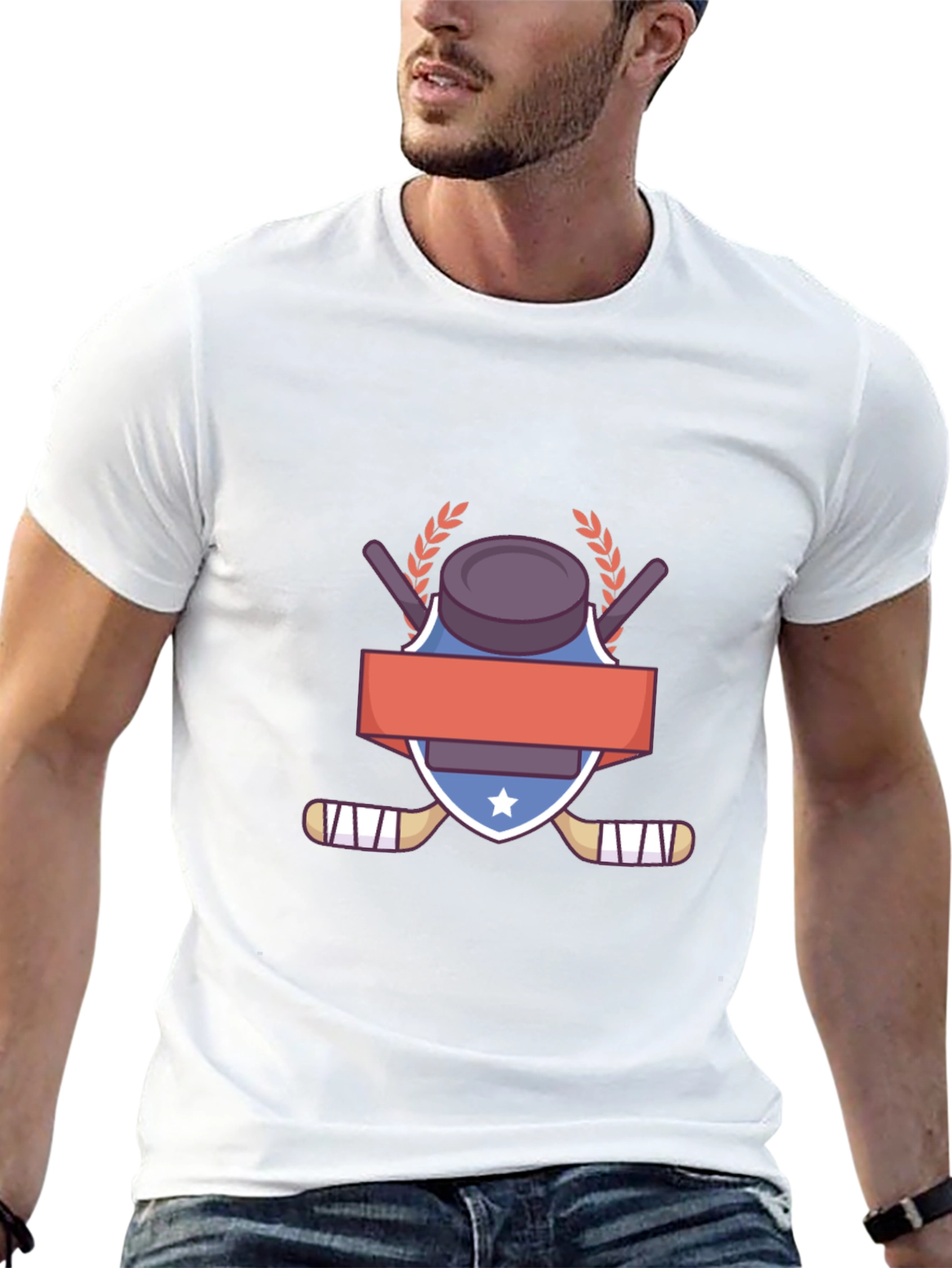 Hockey Puck & Sticks Graphic T-Shirt