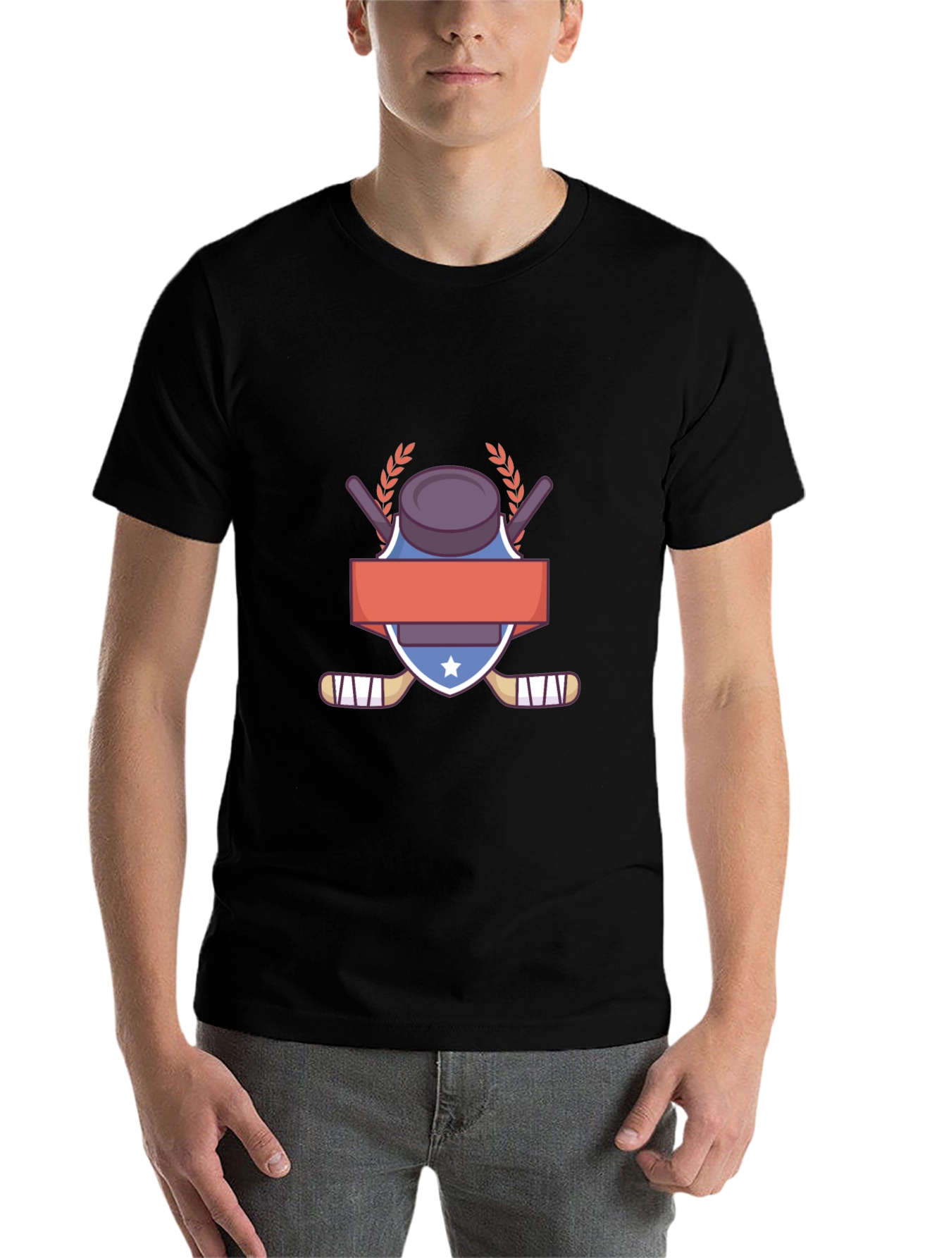 Hockey Puck & Sticks Graphic T-Shirt