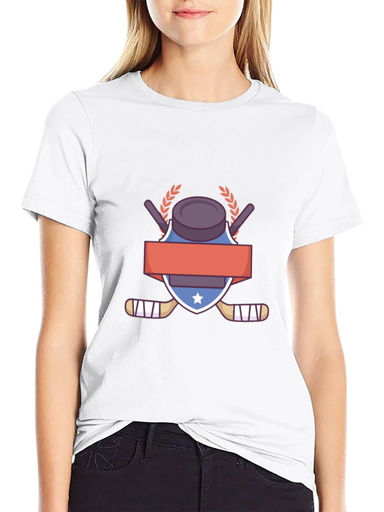 Hockey Puck & Sticks Graphic T-Shirt