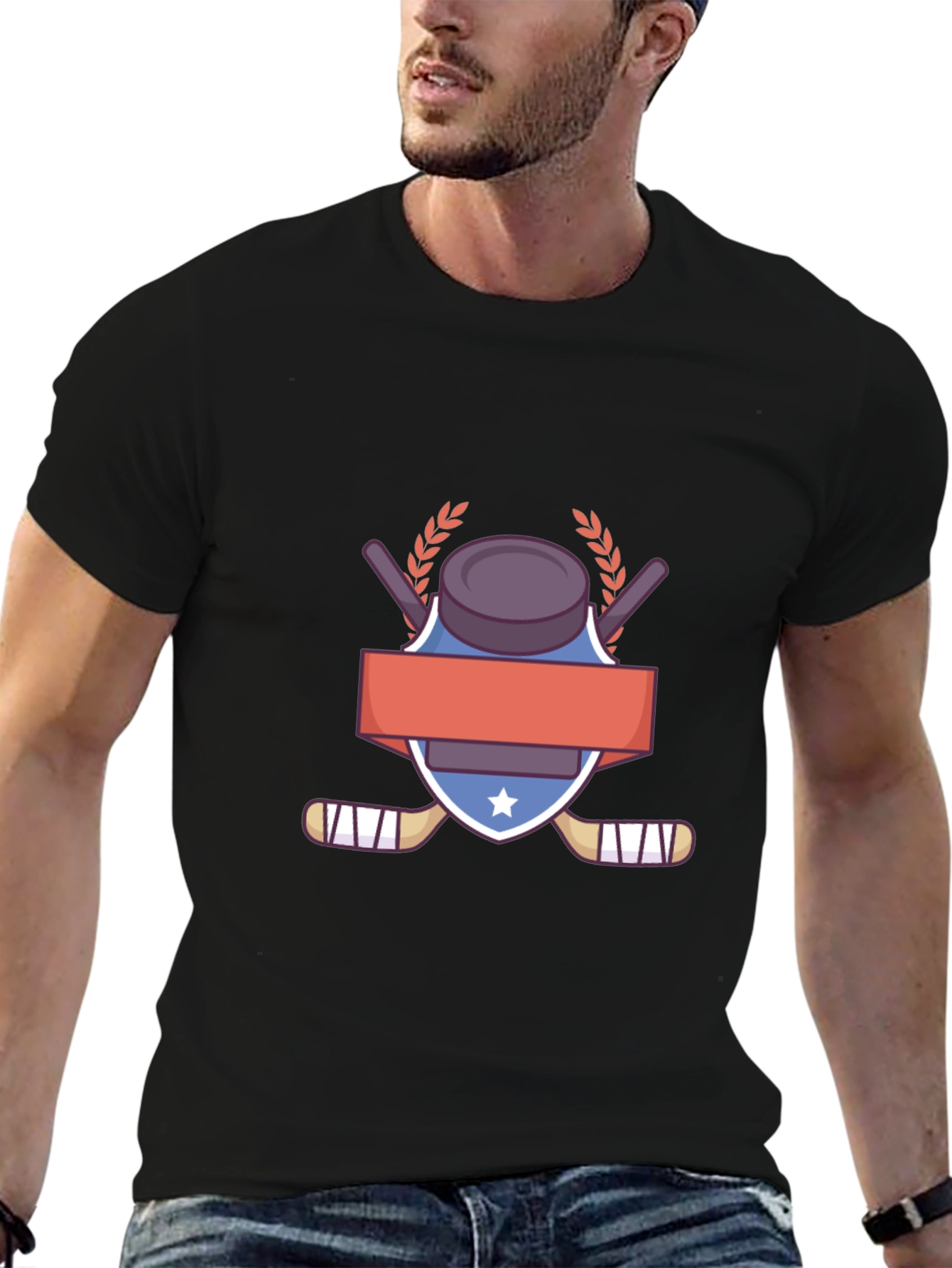 Hockey Puck & Sticks Graphic T-Shirt