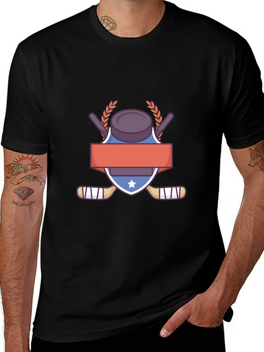 Hockey Puck & Sticks Graphic T-Shirt