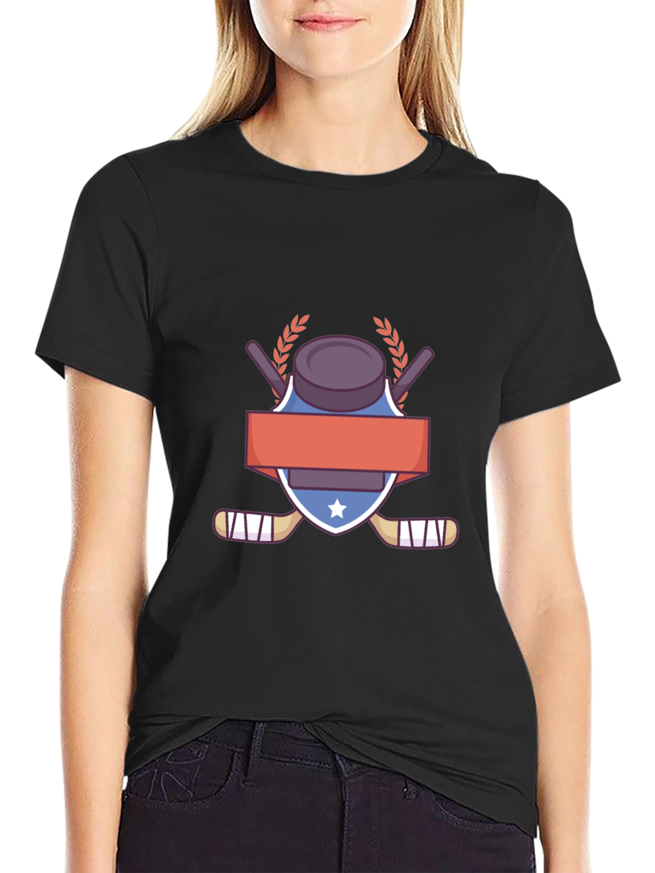 Hockey Puck & Sticks Graphic T-Shirt