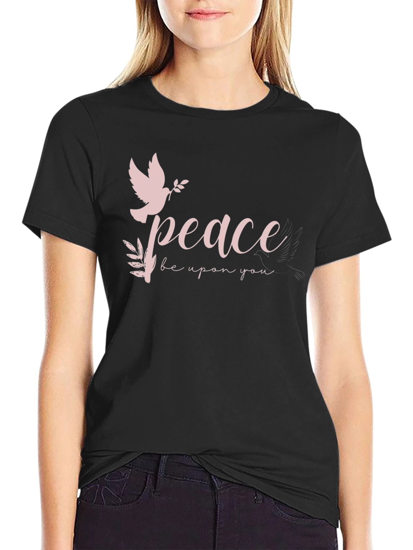 Peace Dove Graphic Black T-Shirt