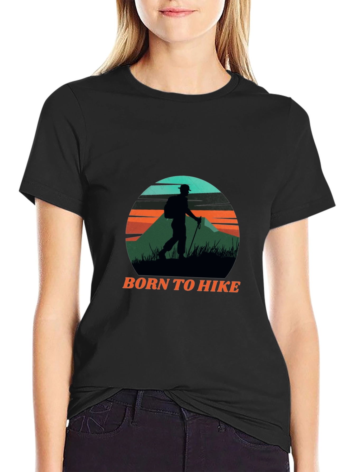 Born to Hike Black Graphic Tee