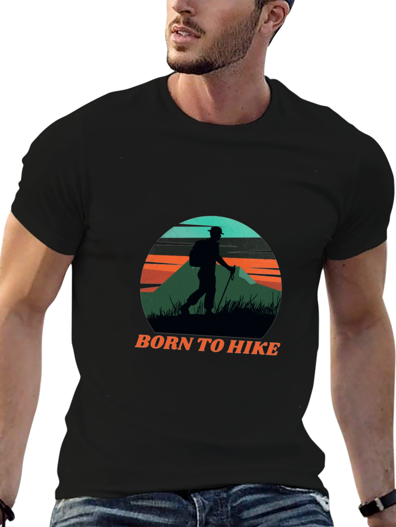 Born to Hike Black Graphic Tee