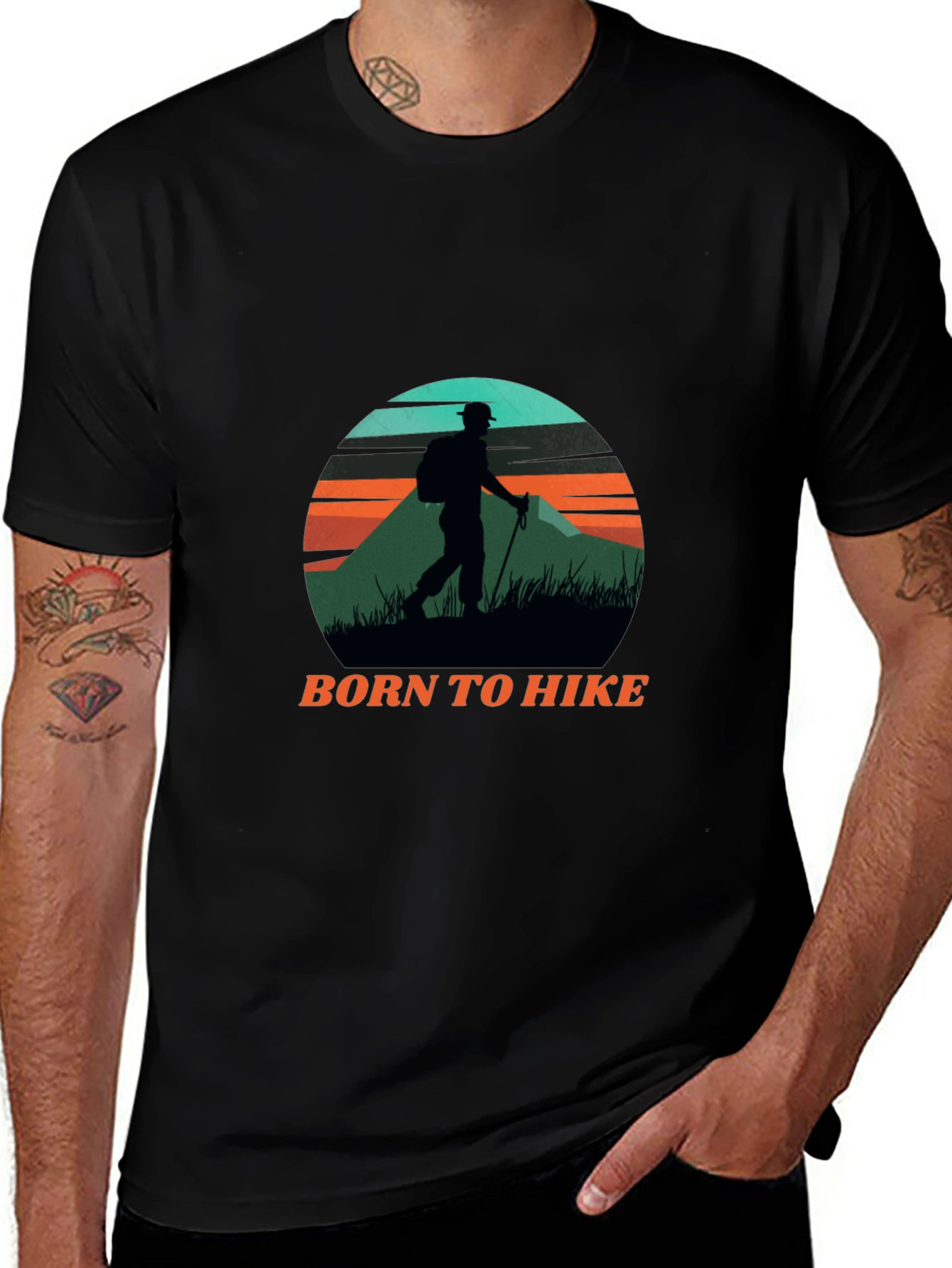 Born to Hike Black Graphic Tee