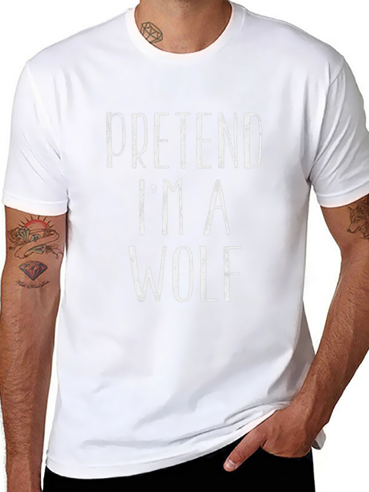 Pretend Im A Wolf T-Shirt Funny Costume Party Tee