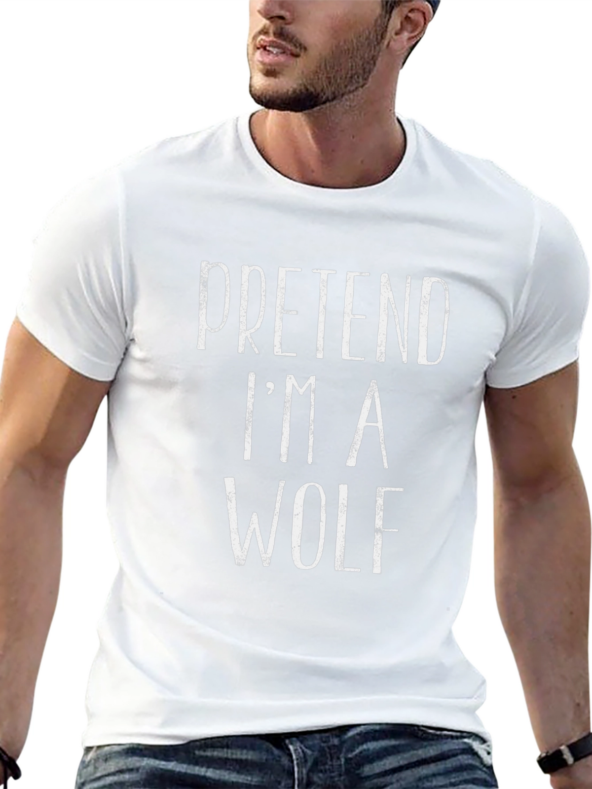 Pretend Im A Wolf T-Shirt Funny Costume Party Tee