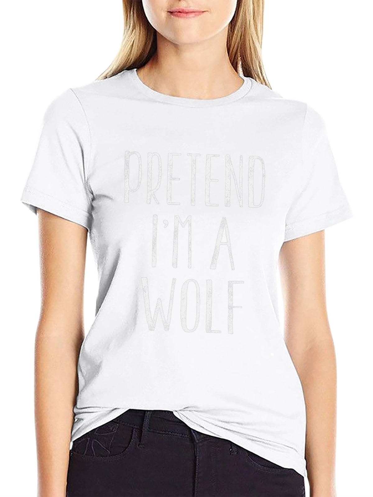 Pretend Im A Wolf T-Shirt Funny Costume Party Tee