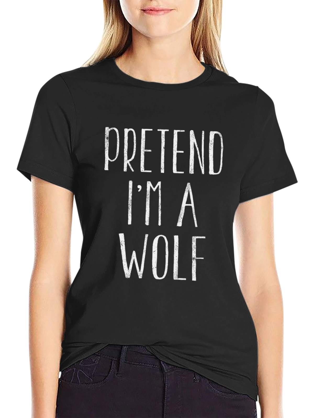 Pretend Im A Wolf T-Shirt Funny Costume Party Tee