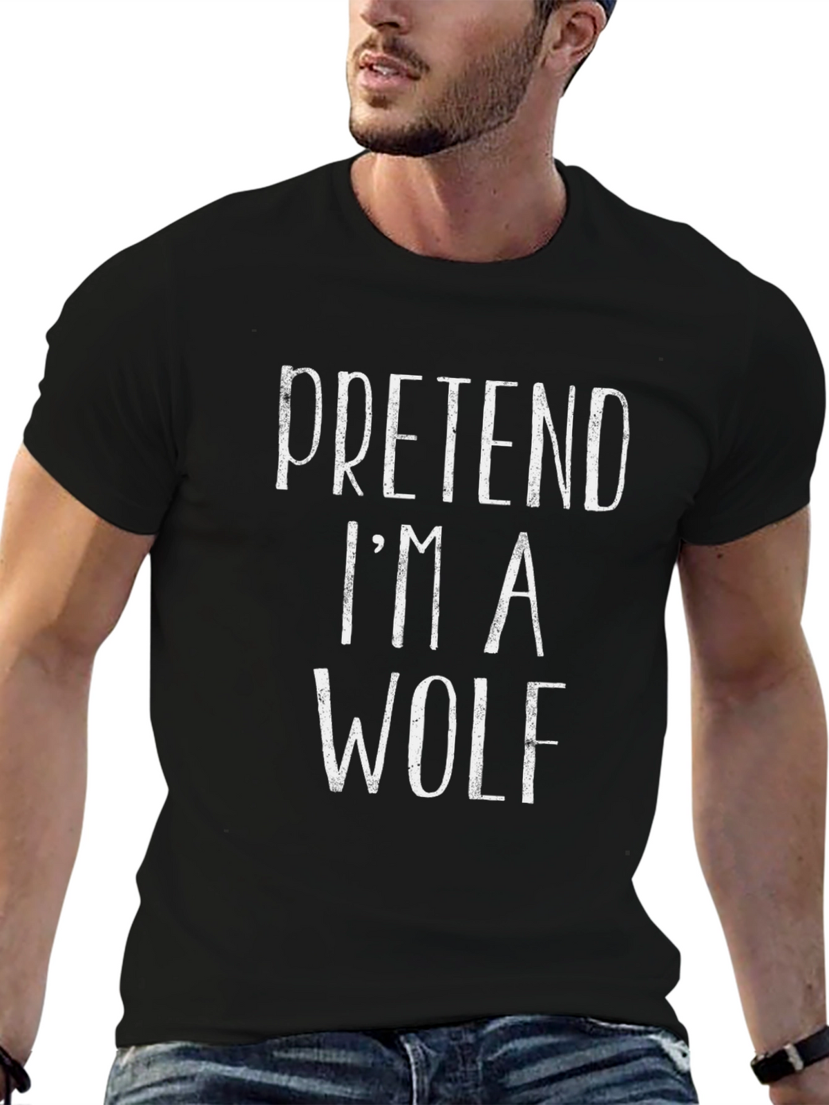 Pretend Im A Wolf T-Shirt Funny Costume Party Tee
