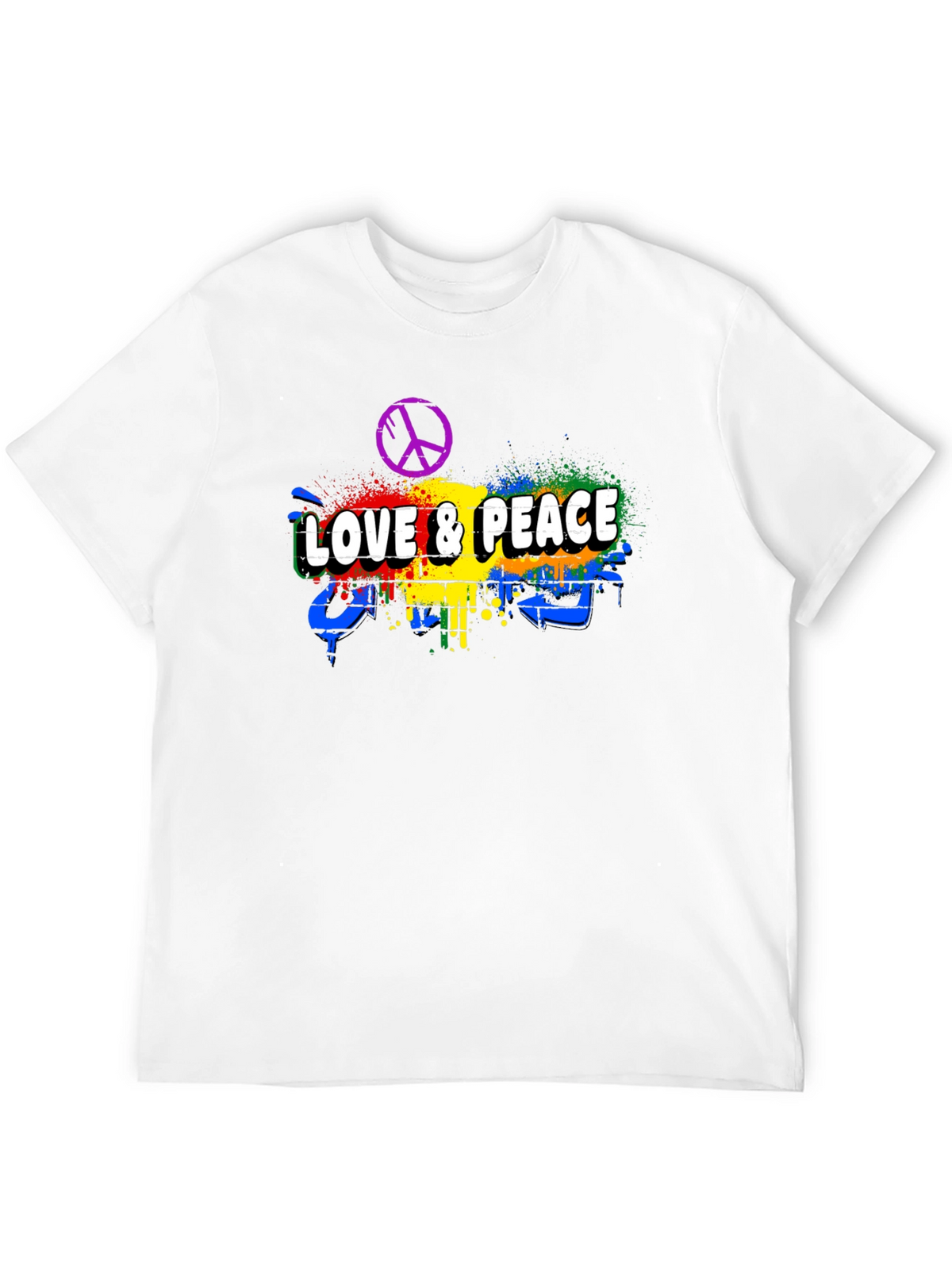 Love & Peace Graphic Tee - Mens Black T-Shirt
