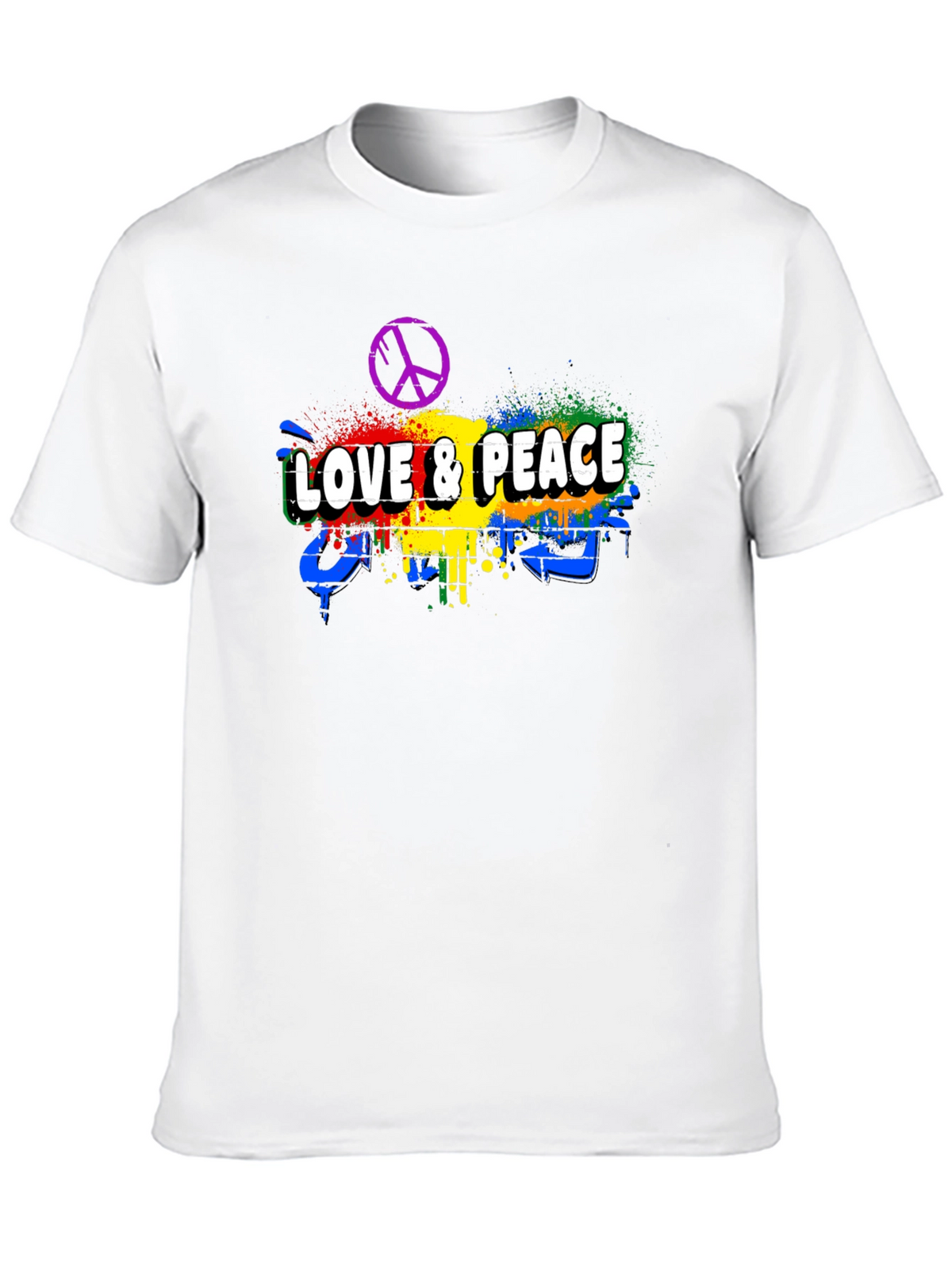 Love & Peace Graphic Tee - Mens Black T-Shirt