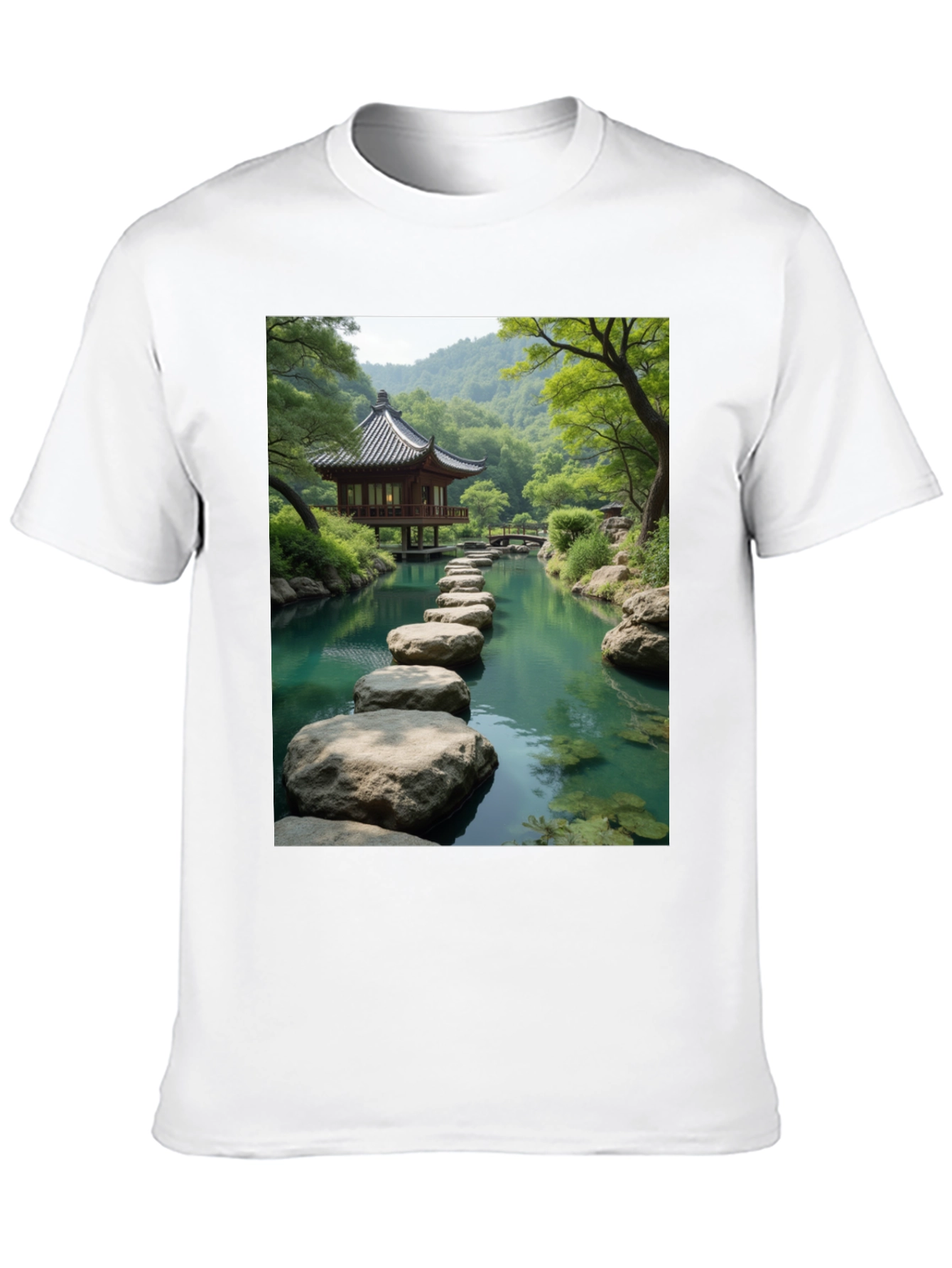 Zen Garden Graphic Tee - Nature Inspired Black T-Shirt