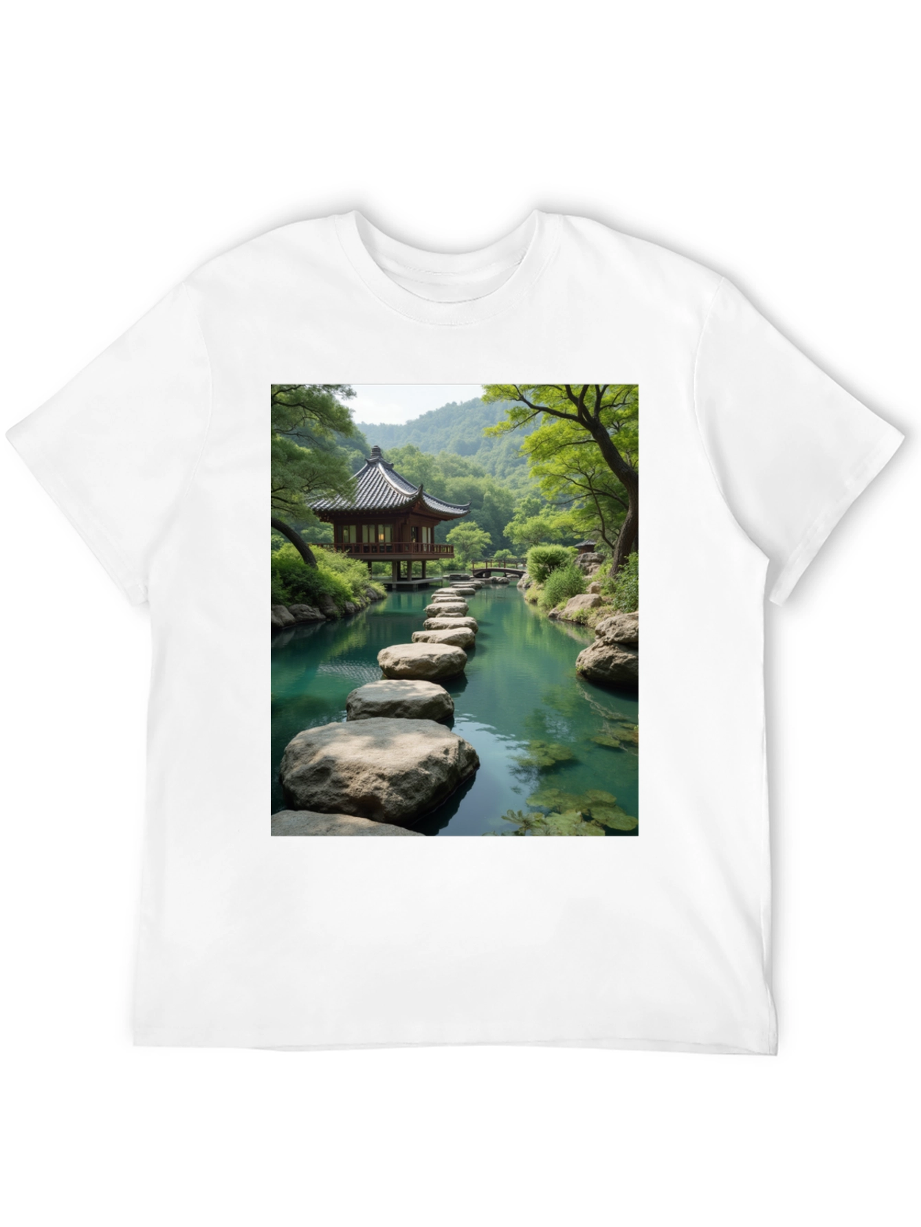 Zen Garden Graphic Tee - Nature Inspired Black T-Shirt